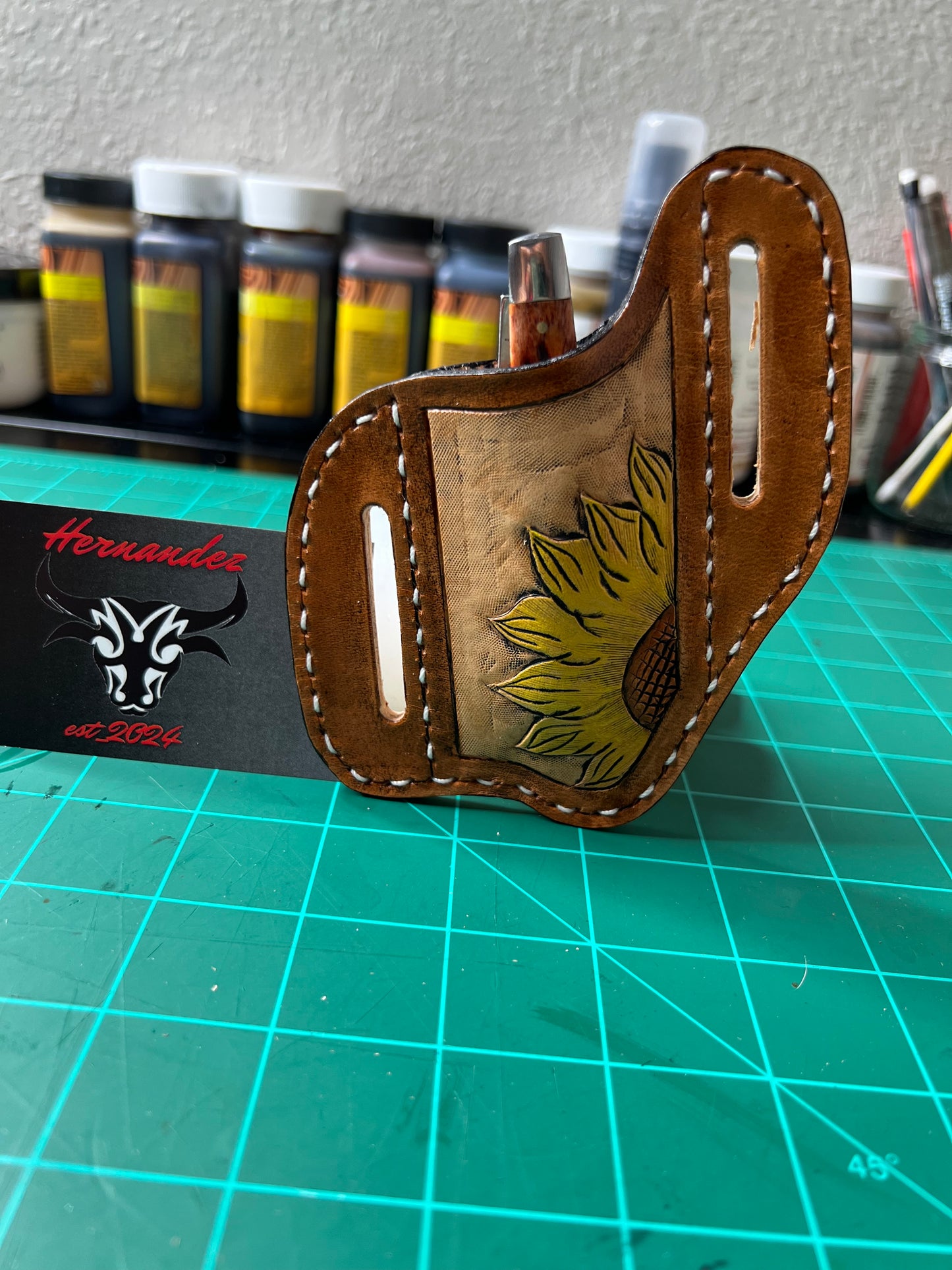 Leather Custom Knife Sheath girasol